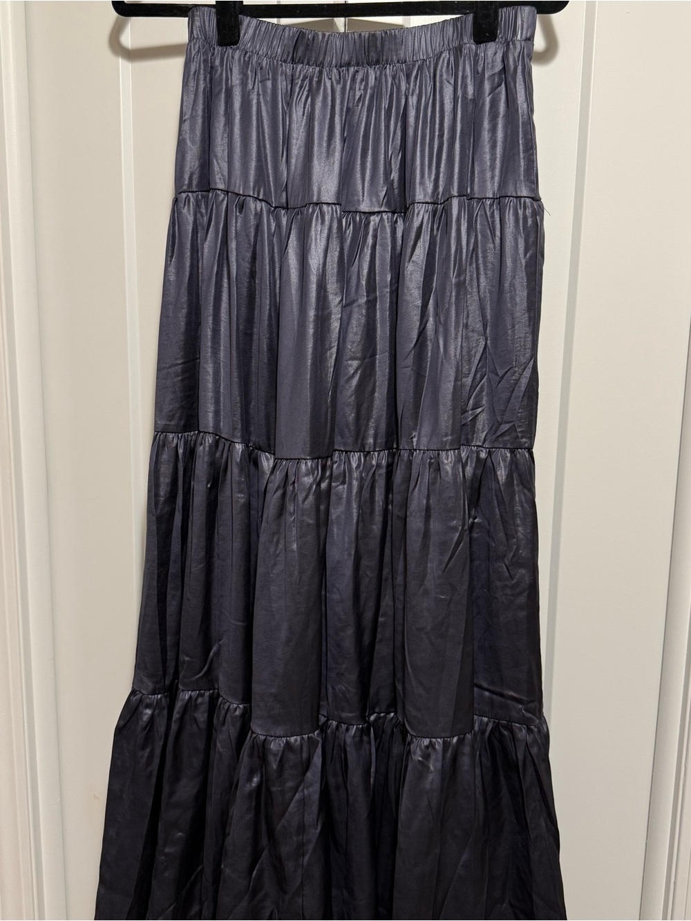 Metallic Maxi Skirt - Blue/Silver Color